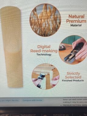 SOVVID Reeds for Saxophone in Natural Tan Wood 2.5  BNIB , 10pack